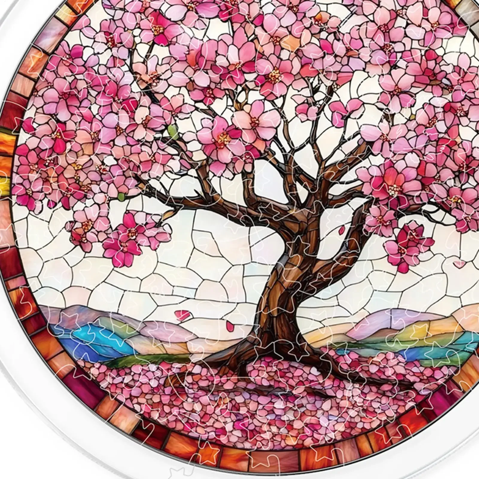 Acrylic Puzzles 7.4 Inch Tree Pattern DIY Window Pendant Acrylic Puzzles Sun Catcher Window Hangable For Birthday Women Men Wife