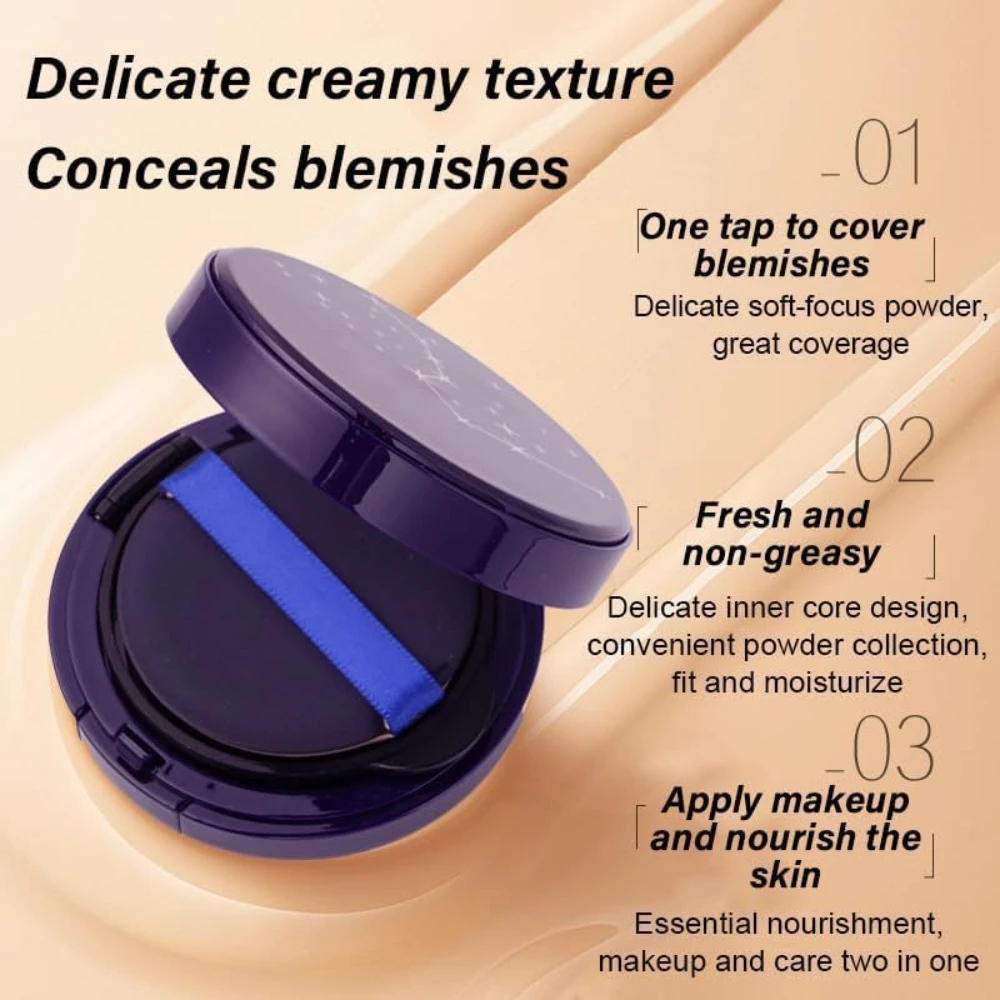 

Long Lasting Waterproof Soft Mist Powder Cushion Concealer Matte Long Lasting Flaw-Less Coverage Cream Face Makeup-Primer Base