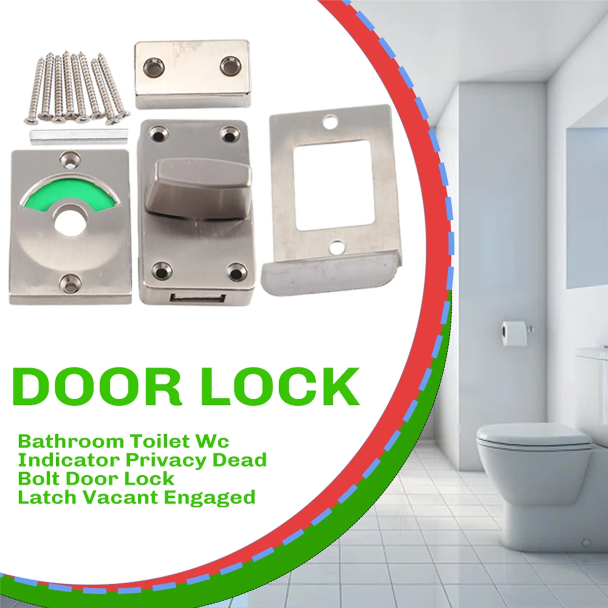 トイレとトイレのドアロック,トイレのインジケーター,プライバシー,デッドボルト,真空エンジンのラッチ