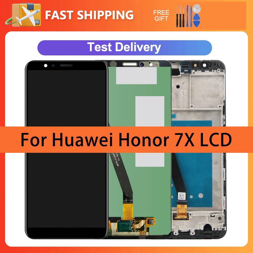 

5.93" Display for Honor 7X BND-L21 BND-L22 LCD Touch Screen Digitizer Assembly With Frame for Huawei Honor 7X Replacement