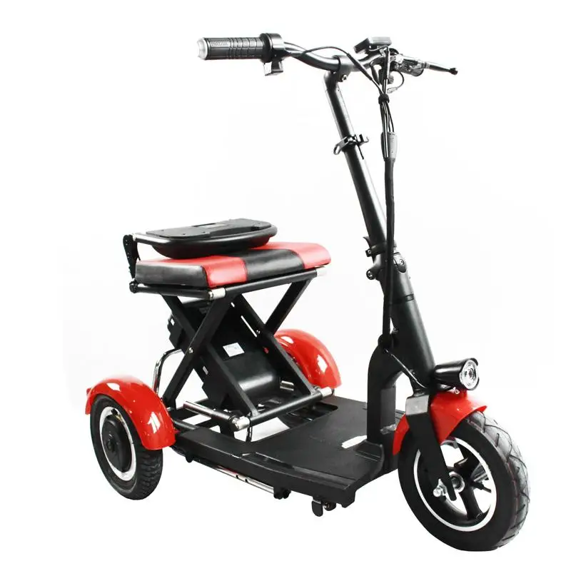 Three Wheel Electric Kick Scooter For Seniors Mini Electric Tricycle 36V 300W Portable Folding Mobility Scooter For Disabled