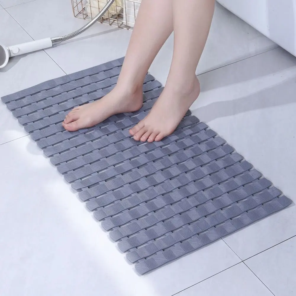 

Anti-drop Anti-slip Floor Mat PVC Suction Cups Foot Massage Pad Draining Hole Cuttable Shower Foot Scrubber Household
