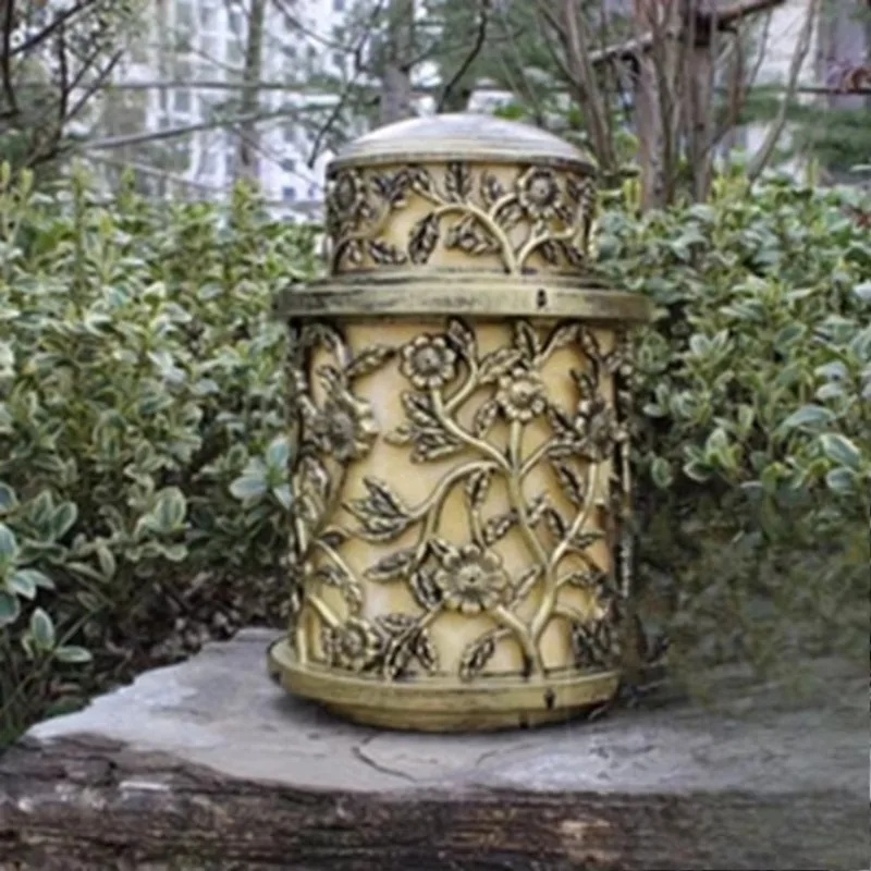 Lampada da parete a LED per cancello da giardino, lampada da parete per esterni a colonna, fiore della villa