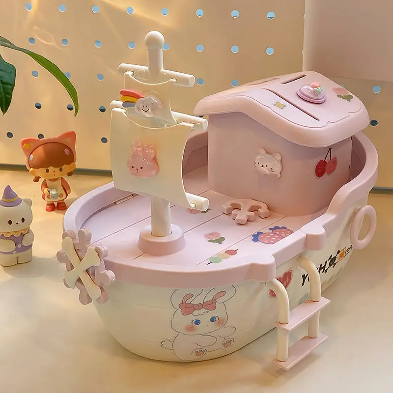Cofrinho princesa vento crianças veleiro chave cofrinho presente de aniversário bonito dos desenhos animados alto nível aparência