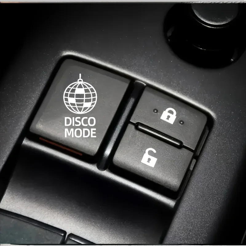 Disco Mode Car Start Button Stickers, Funny Blank Key Vinyl Decals Universal Fit All Car Models Interior Decor Accessories view 3