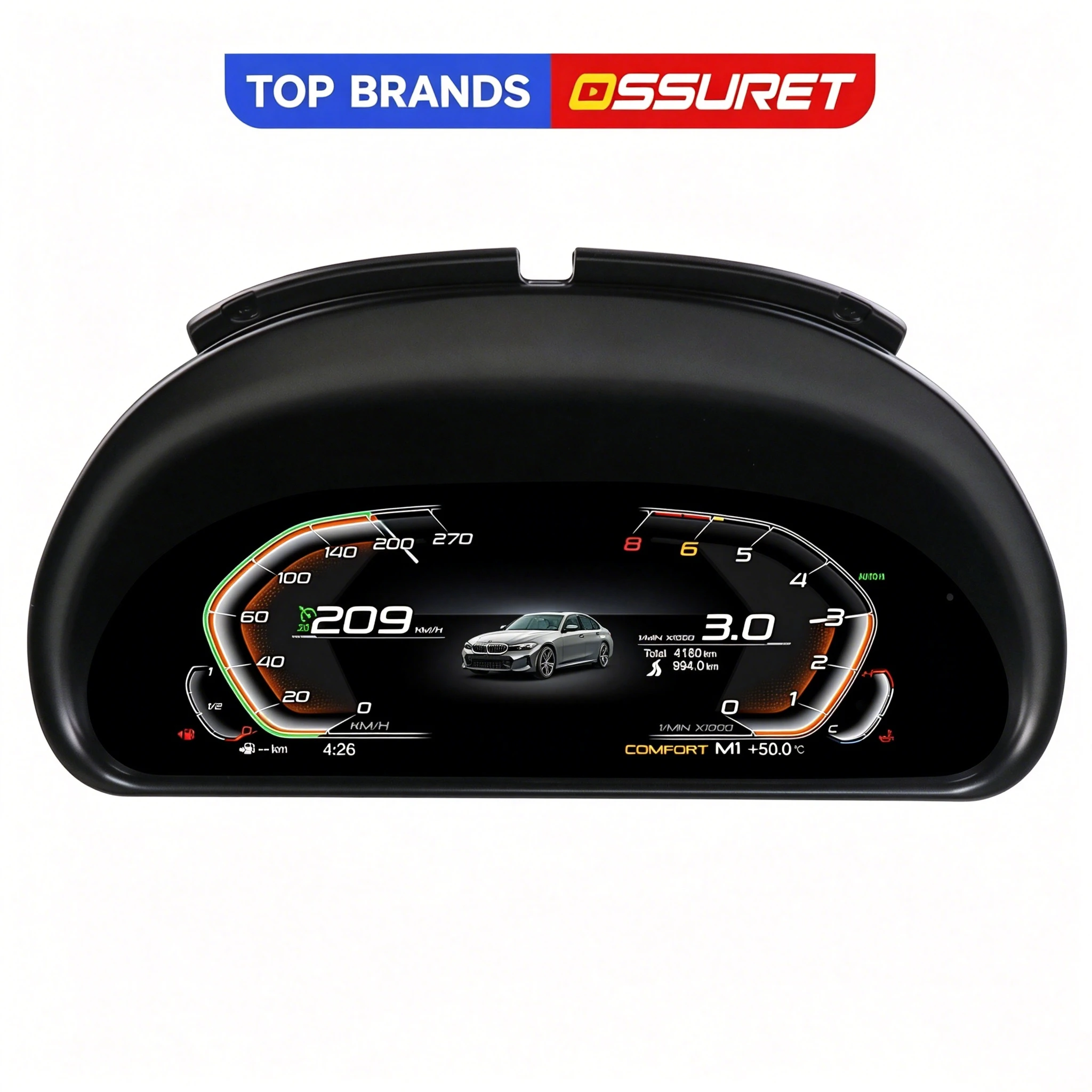 OSSURET Tableau de bord numérique 10,25 pouces pour BMW X5 E53 / Série 5 E39 1999 - 2006, système Linux 5.4 stable, jauge numérique LCD complète, compteur de vitesse 1920*720 HD, anti-reflet, données du véhicule en temps réel, 8 Go de mémoire de stockage, Plug and Play, tableau de bord numérique