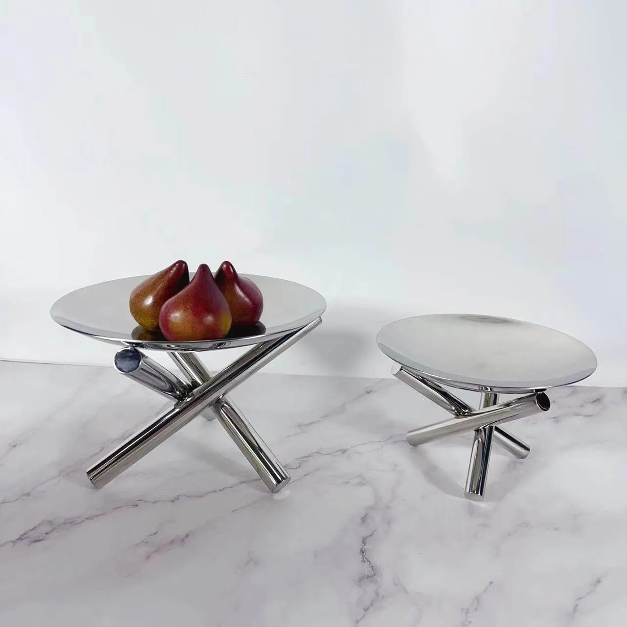 Simple modern metal stainless steel fruit plate fruit pot