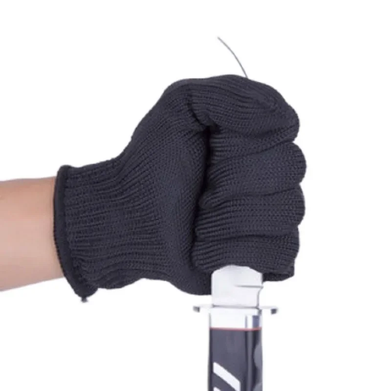 Black Level 5 Anti Cut Gloves Steel Wire Metal Mesh Safety Protection Gloves Kitchen Butcher Working Gloves Cut Fish Meat Garden