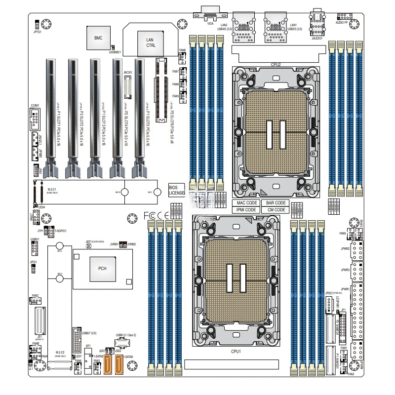 

Dual server main board LGA4677 DDR5 PCIE5.0 supports fourth/fifth generation