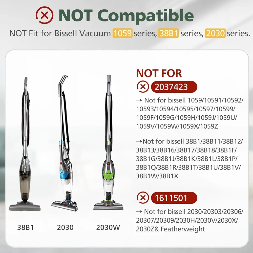 6 Pak 2033 Vervangingsfilter Compatibel Met Bissell 20331, 20333, 20334, 20336, 20339, 2033M,6 Mesh Filter 6 Schuimfilters