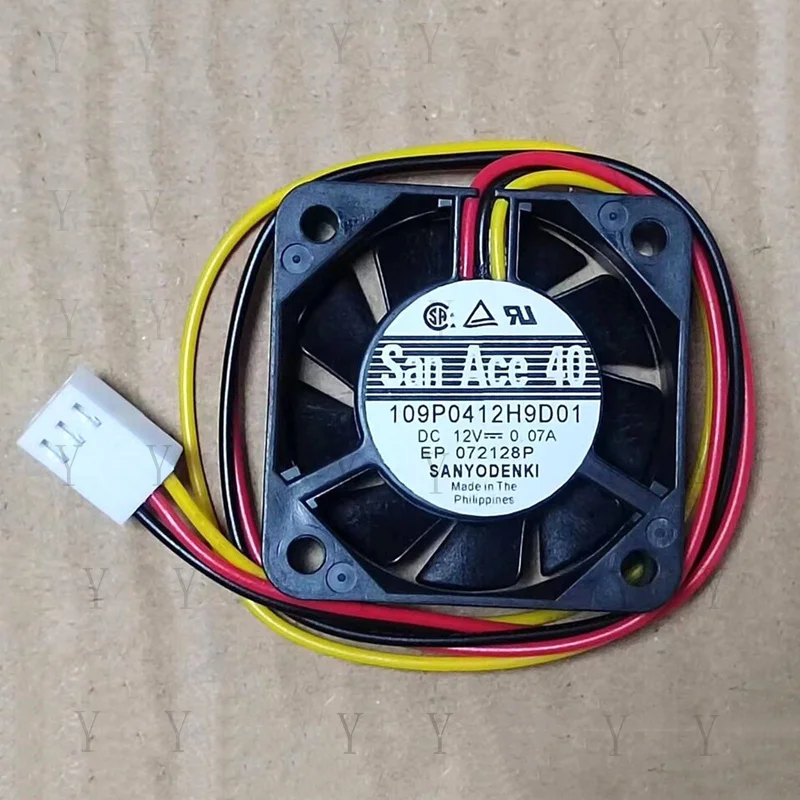 Y+  for 109P0412H9D01 DC12V 0.07A 4010 3-wire bearing fan