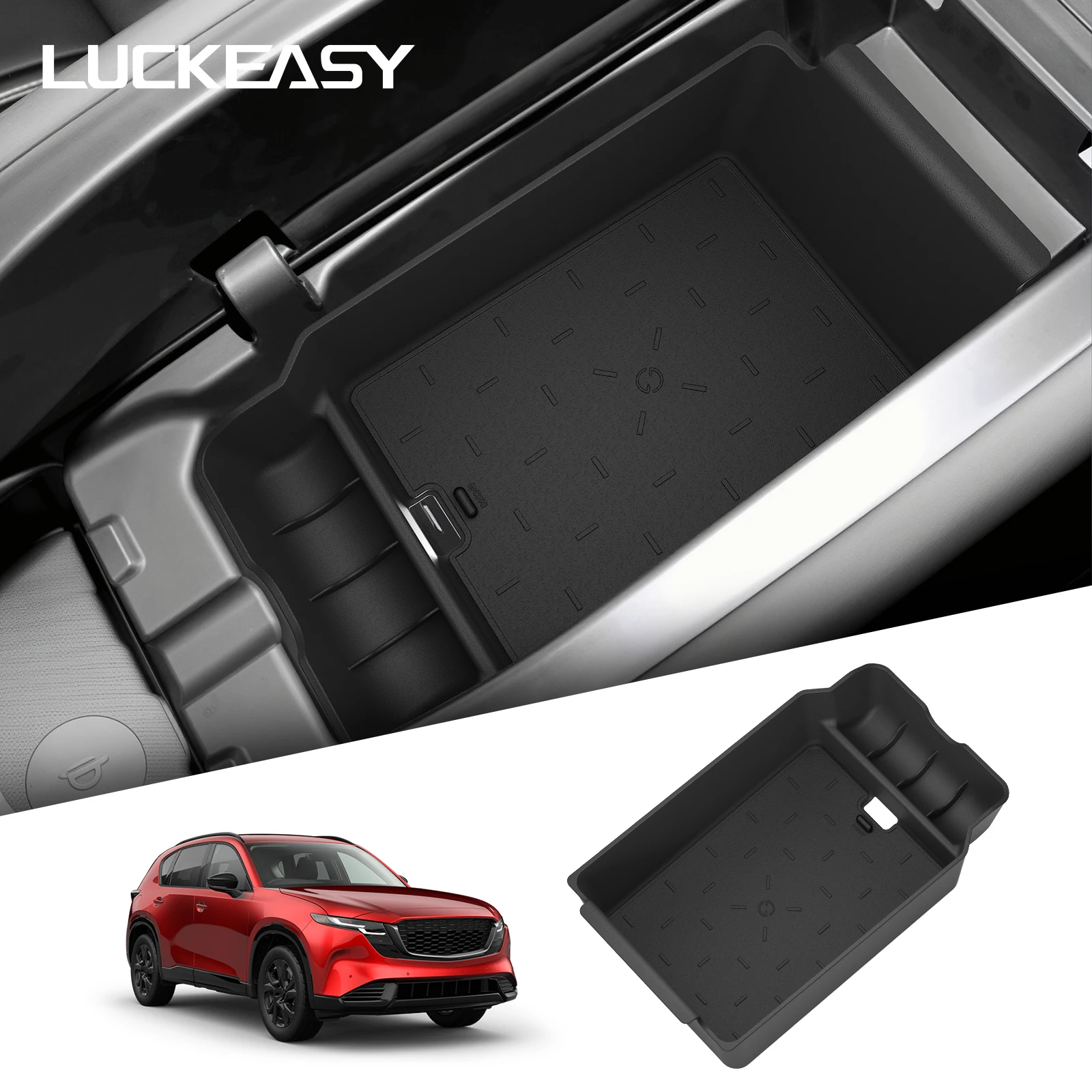 LUCKEASY für Mazda CX-5 2026 Auto-Aufbewahrungsbox Innenraum-Zubehör Mittelkonsole Armlehnen-Organizer Ordnungsbox Ablagefach