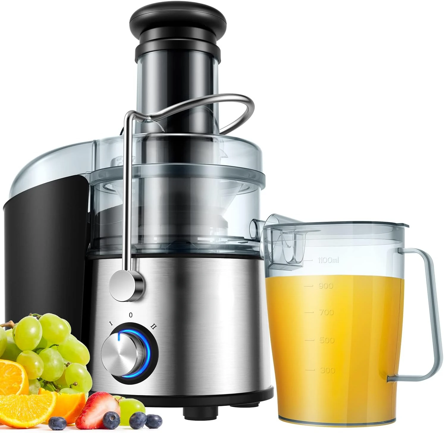 

Powerful 1200W Juicer with Enhanced Cut Disc, Larger 3\u201D Feed Chute Juicer Machines for Whole Fruits and Vegetables, Centri