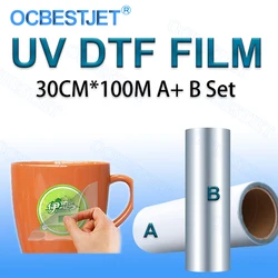 UV DTF INK Film A B 30CM*100M A3 A4 UV printers Waterproof transfer UV DTF Film L1800 L805 UV Transfer Film Transfer Sticker