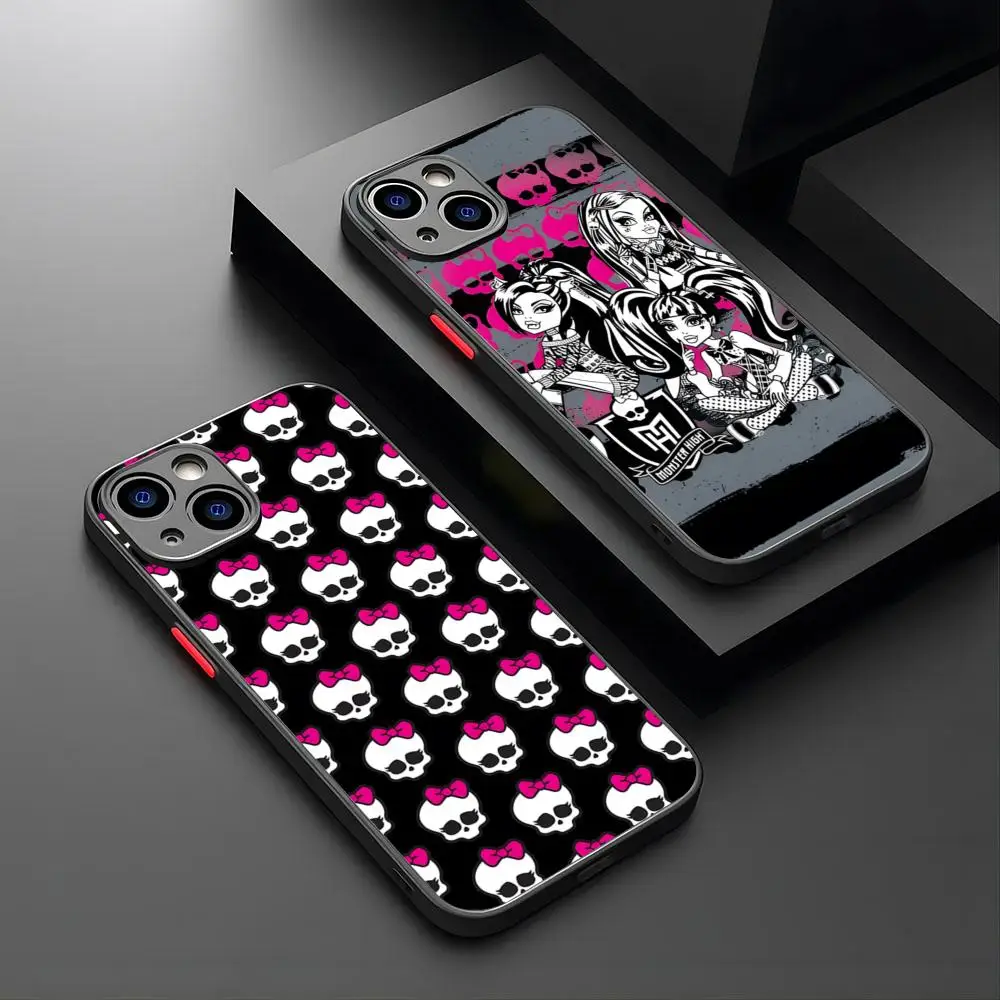 Phone Case create For iPhone M-Monster 15 14 12 13 11 High Skull Anime Pro Max XR XS Max Mini X 7 8 Plus matte shell Cover