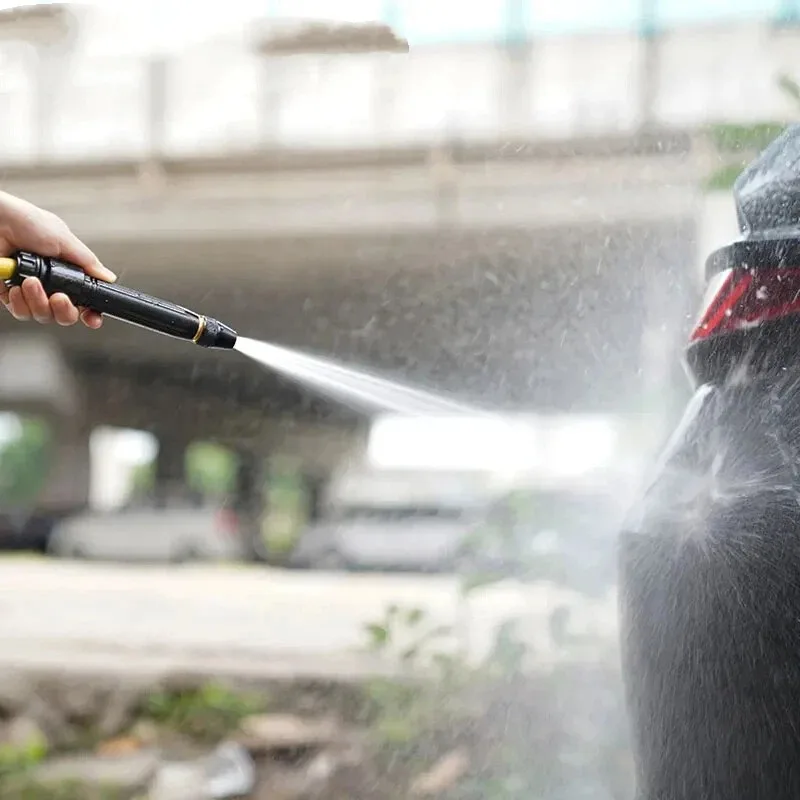 1pc High Pressure Adjustable Car Wash Water Gun With Straight Nozzle Multi Pattern Sprinkler Auto Washing Cleaning Gadget