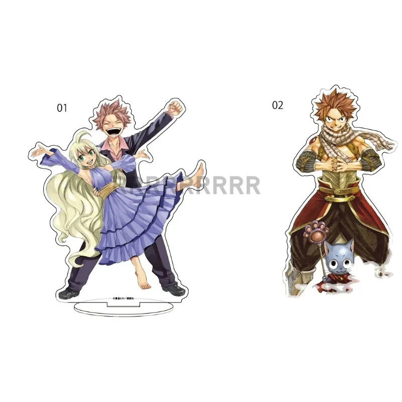 Anime Natsu Dragneel Mavis Vermilion Happy Figure Standing Doll Acrylic Stand Model Plate Cosplay Toy for Gift