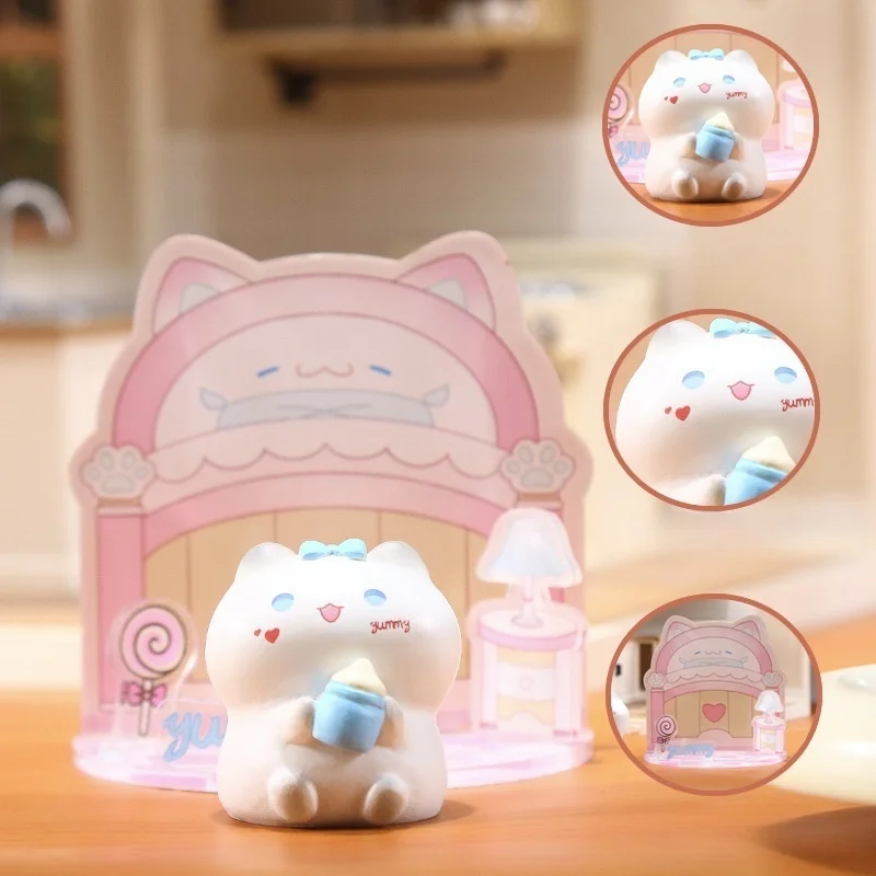 Delicious Cat Blind Box Creative Cartoon Cute Resin Crafts Desk Home Interior Decoration Tide Play Surprise Doll Birthday Gift