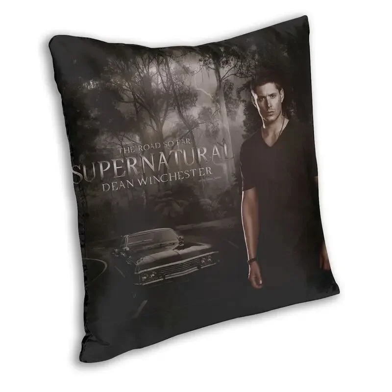 Sam And Dean Winchester Throw Pillow Case Decoration Square Supernatural TV Show Cushion Cover 45x45cm Pillowcover for Sofa Car