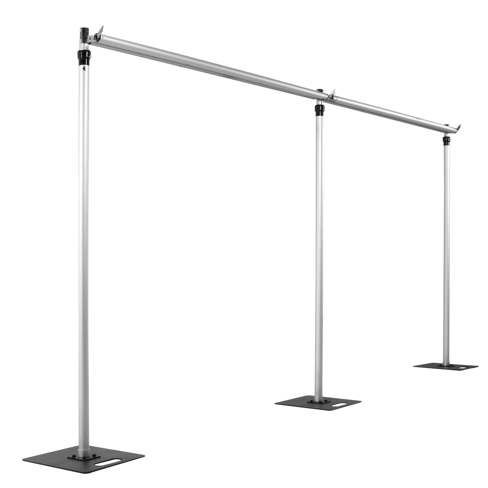 

Drape Stand Kit 118x236inch Double Crossbar with Metal Base Height Adjustable for Wedding Party Christmas Birthday Decorations