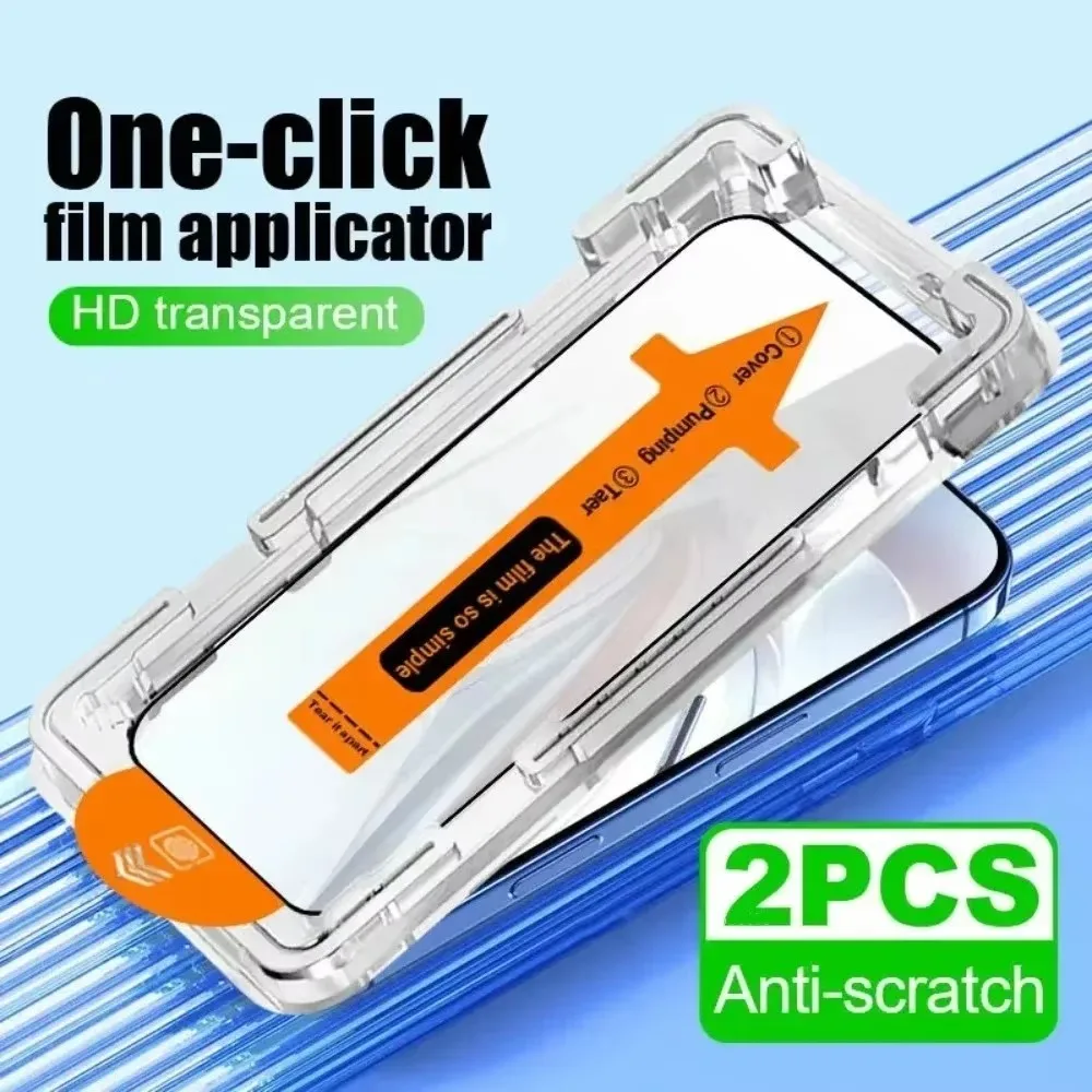 2 Pieces Pack, HD Tempered Glass Mobile Phone Screen Protector Applicable to iPhone Series, Bubble-Free