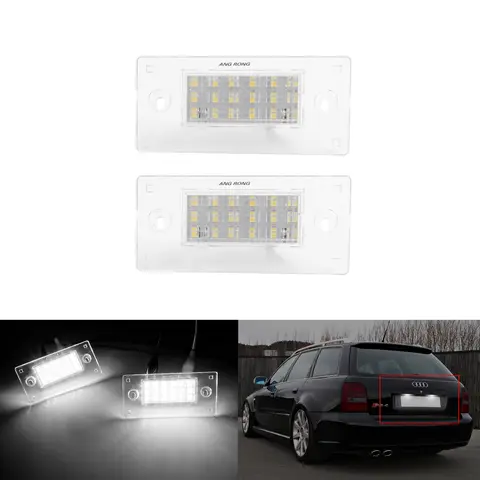 Error Free LED License Number Plate Lights For Audi A3 S3 8L LCI A4 S4 Avant B5