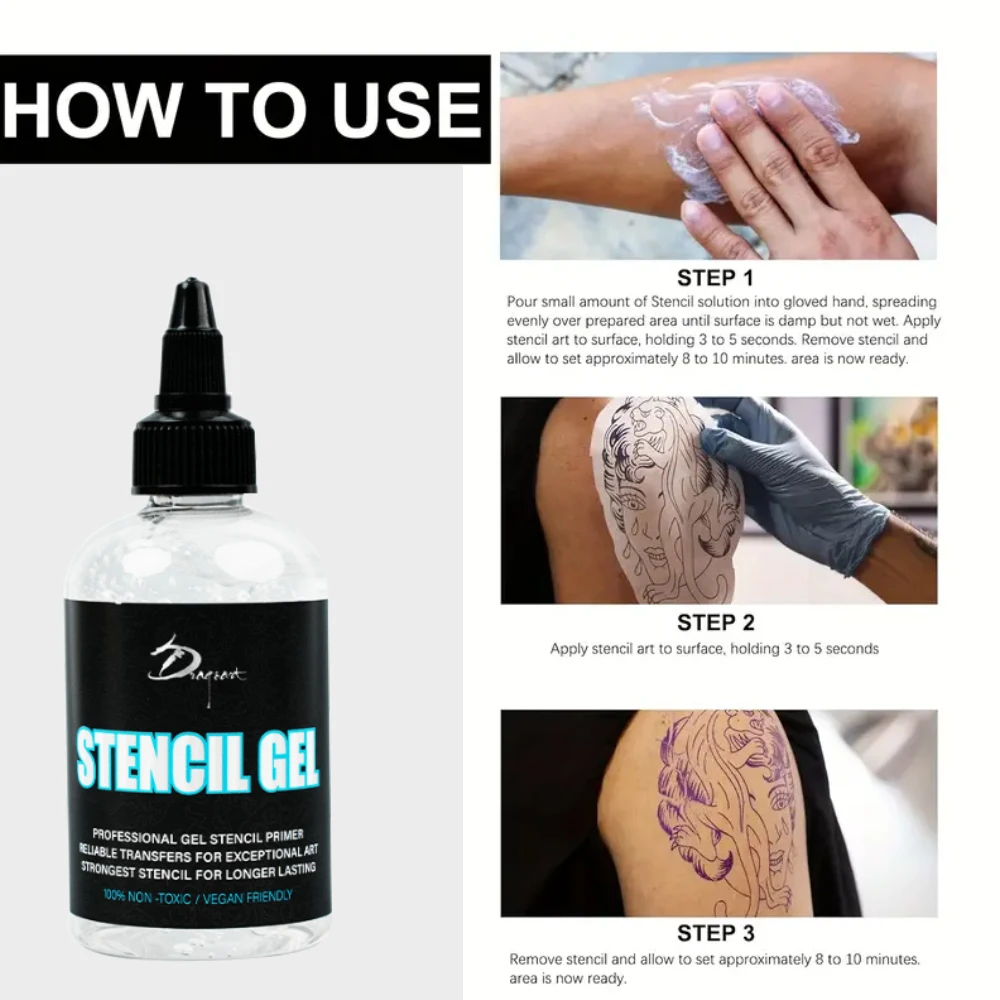 جل استنسل الوشم 1/4/8 أونصة لنقل الناسخة الحرارية - لوازم الوشم المحمولة والخفيفة وسهلة الاستخدام للفنانين/المتحمسين #4