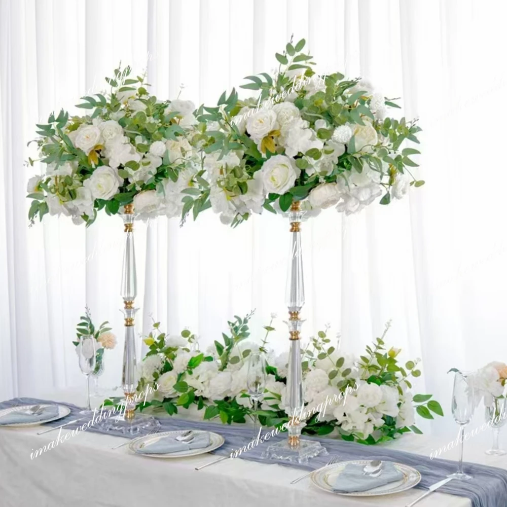 wedding table candlestick holder sliver Gold Metal CandleHolder Stand Table backdrop stick Centerpieces