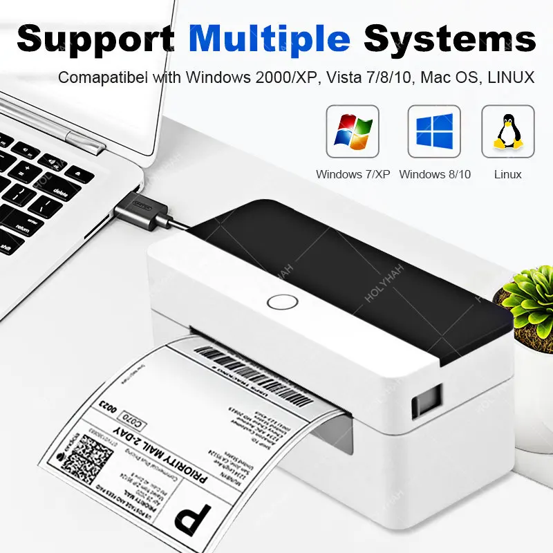 Holyhah Shipping Label Printer Thermal Label Printer 4X6 Barcode Printer USB Bluetooth WIFI High Speed Label Maker