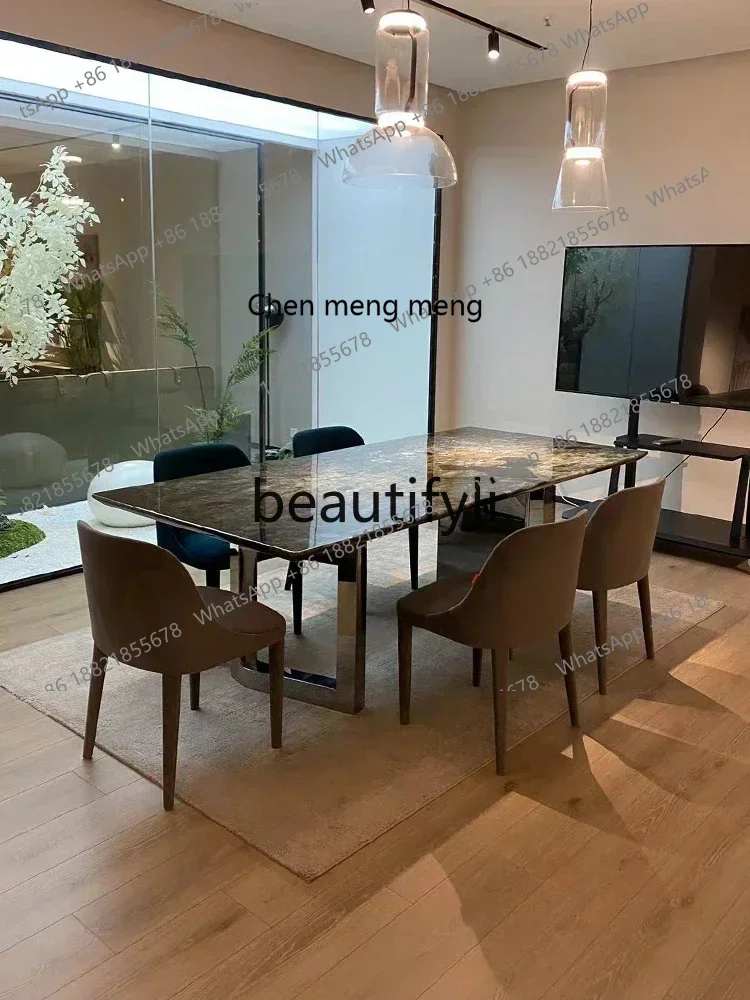 2003 Blue Jade Square Table Natural Marble Sapphire Dining Table Luxury Stone Dining Table