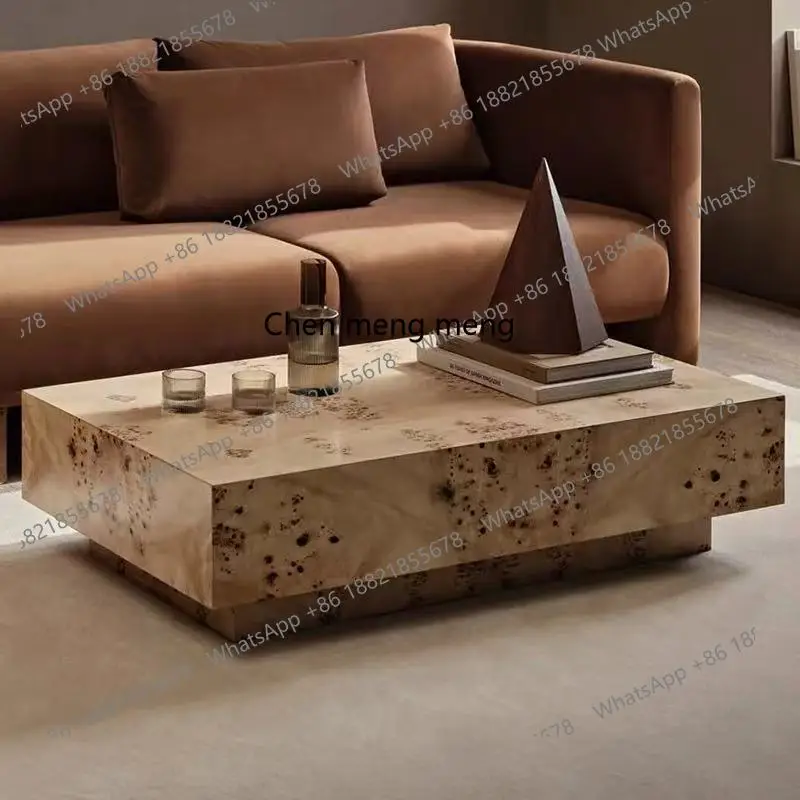

Light luxury, rectangular solid wood, coffee table villa bed and breakfast living room high-end coffee table