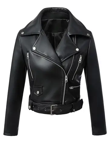 Faux Leather Zipper Jacket FTLZZ
