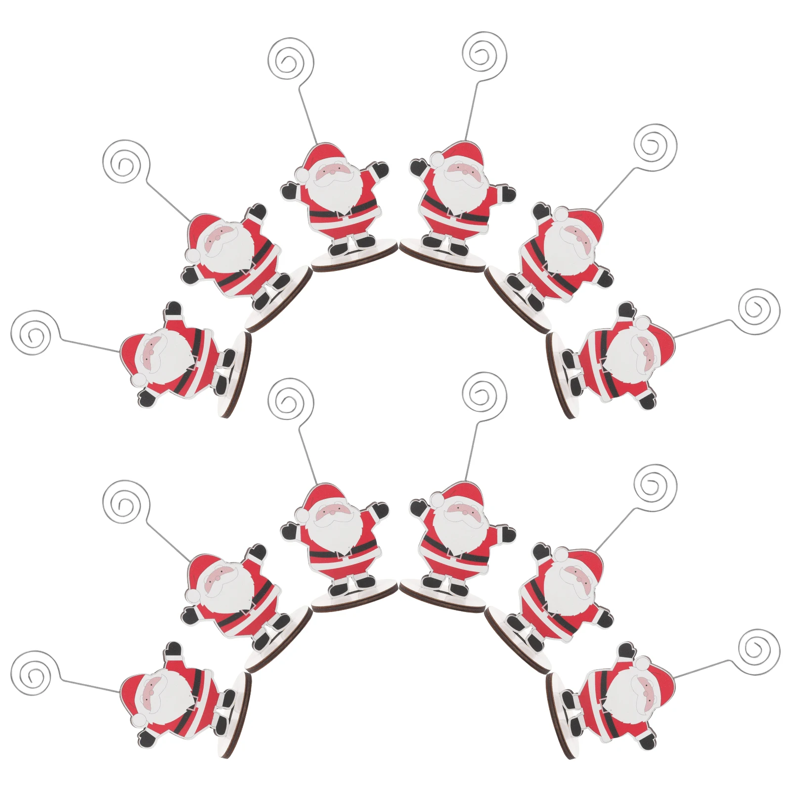 

12Pcs Xmas Party Photo Clip Christmas Holder Santa Pattern Desktop Notepad Message Folder Home Office Decoration