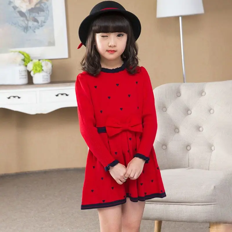 2026 Autumn Winter Bow Heart Patchwork Princess Dress Korean Elegant Women Dress
