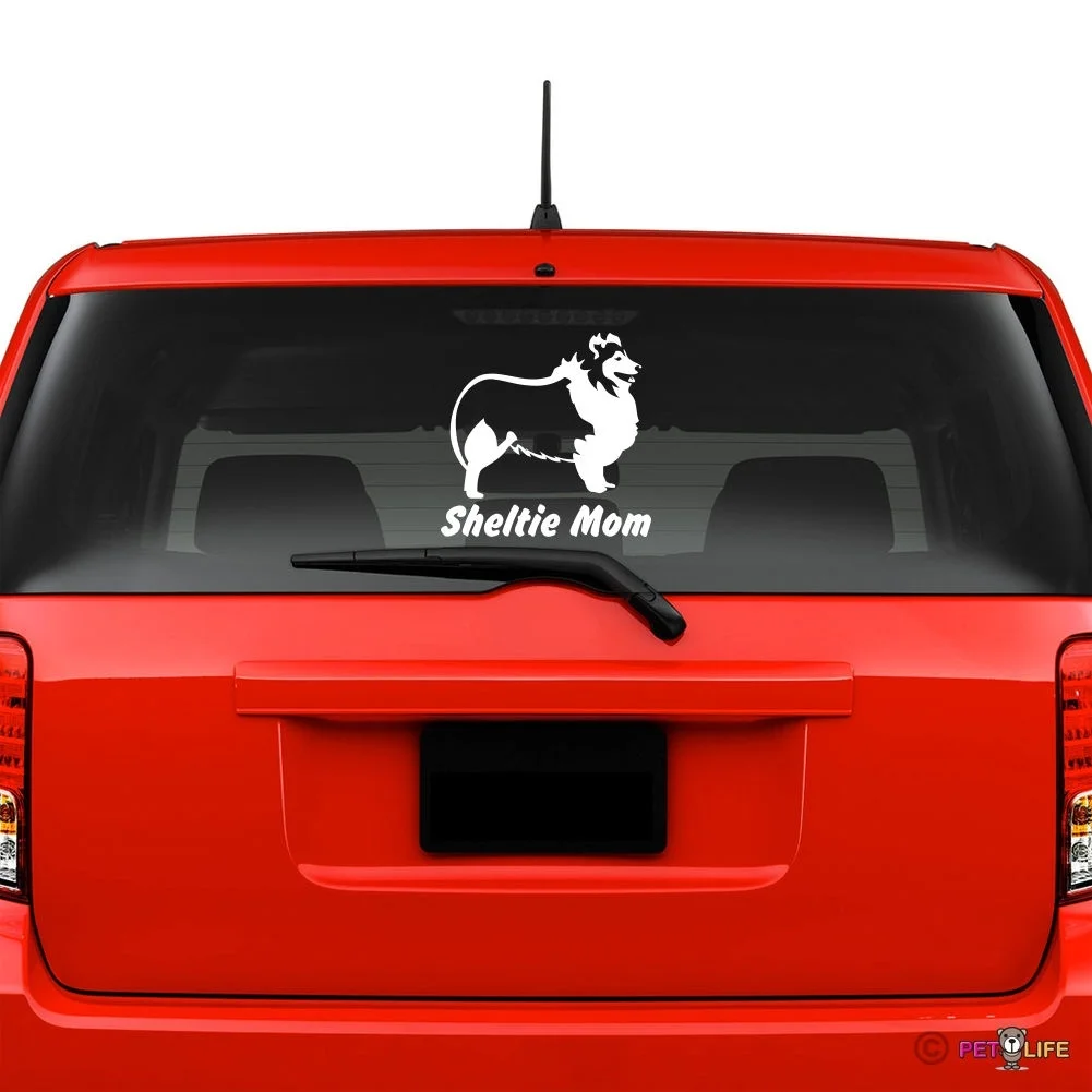 For Sheltie Mom Windshield Sticker Vinyl Auto Window profile v2 shetland sheepdog car decals