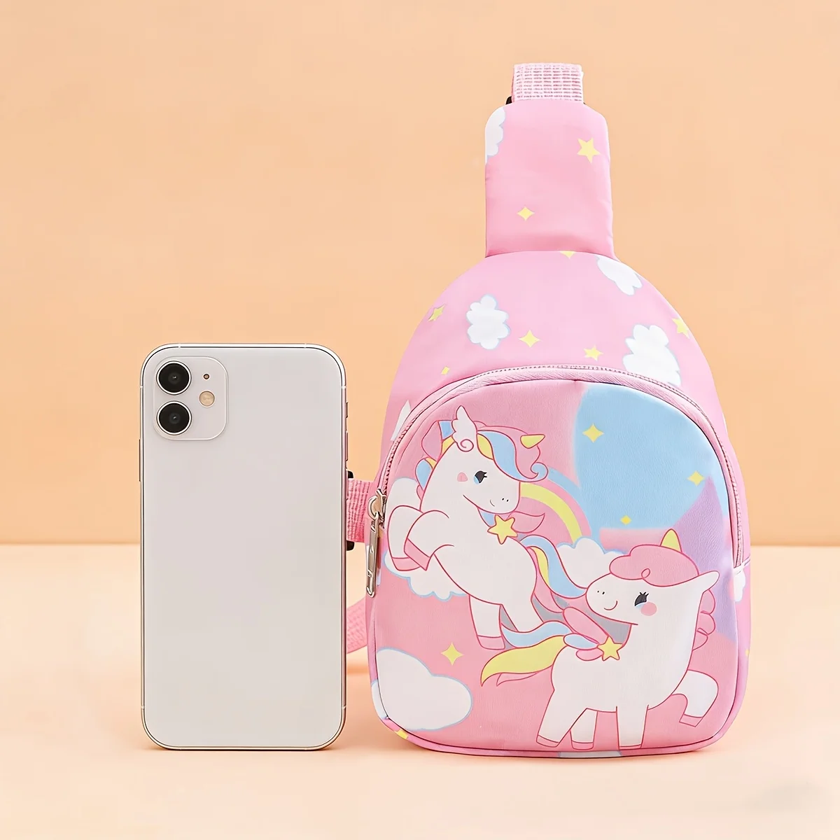 

1pc Toddlers' Cute Unicorn Rainbow Print Chest Bag, Lightweight Crossbody Bag, Adjustable Strap, Adorable Style, Ideal for Outings, Outdoor Play & Park Trips, A Sweet Pick for Birthdays, Growth Moments & Princess Parties