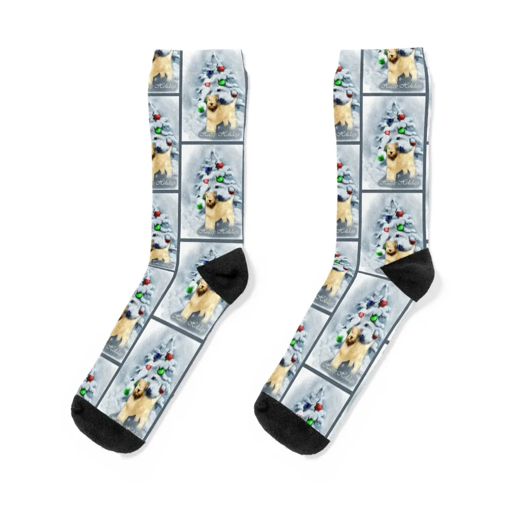 

Soft Coated Wheaten Terrier Christmas Gifts Socks Running gift snow professional running Man Socks Women's