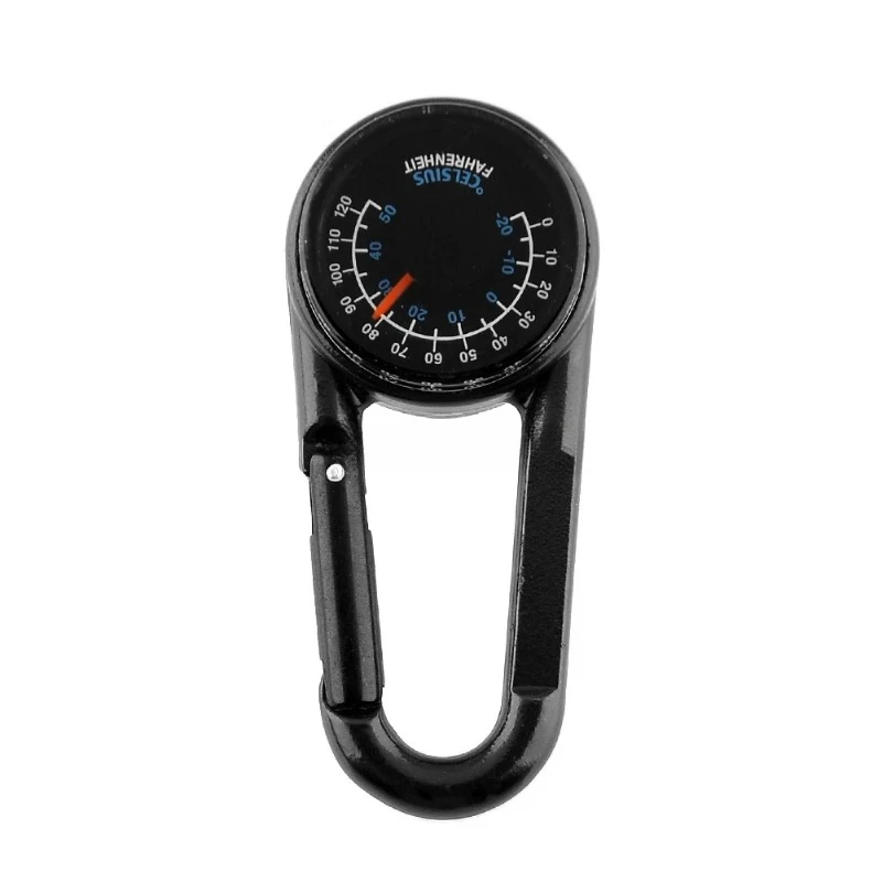 100PCS Multifunctional Metal Carabiners Mini Compass Thermometer For Hiking Camping