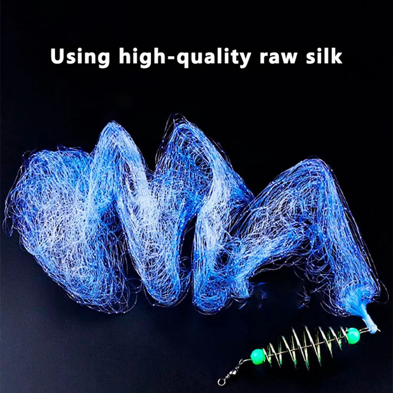 Fishing Net Luminous Bead Netting Sea Fish Net Sticky Trap Mesh Throwing Net Fishing Tackle Spring Fishing Feeder Trap Tools