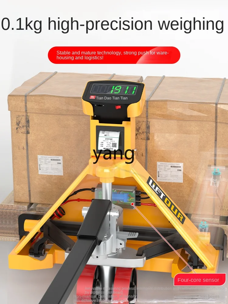 Yhl Forklift Scale Manual Hydraulic Truck Trailer Forklift with Weighing Pallet Truck Loadmeter 2 Tons