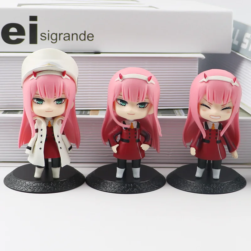 3 Pcs/set DARLING in the FRANXX 9.5cm-11.5cm Figures Zero Two Model Anime Doll Ornament Q-Version Figurine Toy Gift Goods