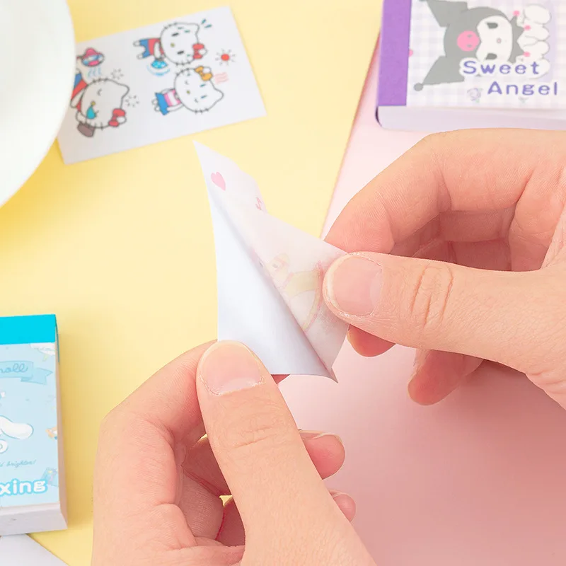 50Sheets Sanrio Stickers Book Hello Kitty Cinnamoroll Kuromi Mini Sticker Decorative Hand Account Laptop Stationery Decals