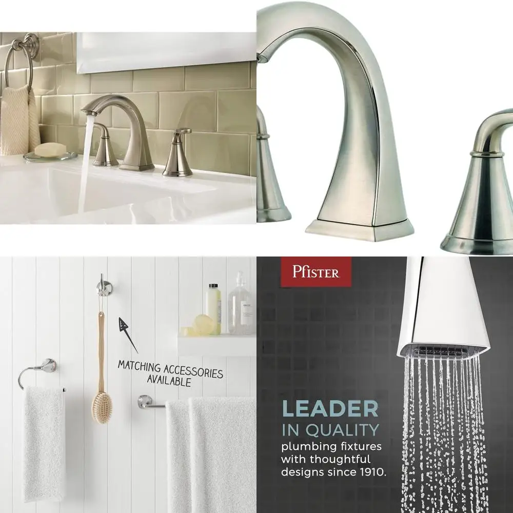 

8 Widespread 2-Handle 3-Hole Brushed Nickel Pasadena Bathroom Sink Faucet LF049PDKK