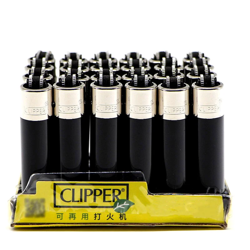 CLIPPER Butan-Feuerzeug mit offener Flamme, 24 Stück, Großhandel, Firestone-Radanzünder, tragbares Raucherzubehör für Männer
