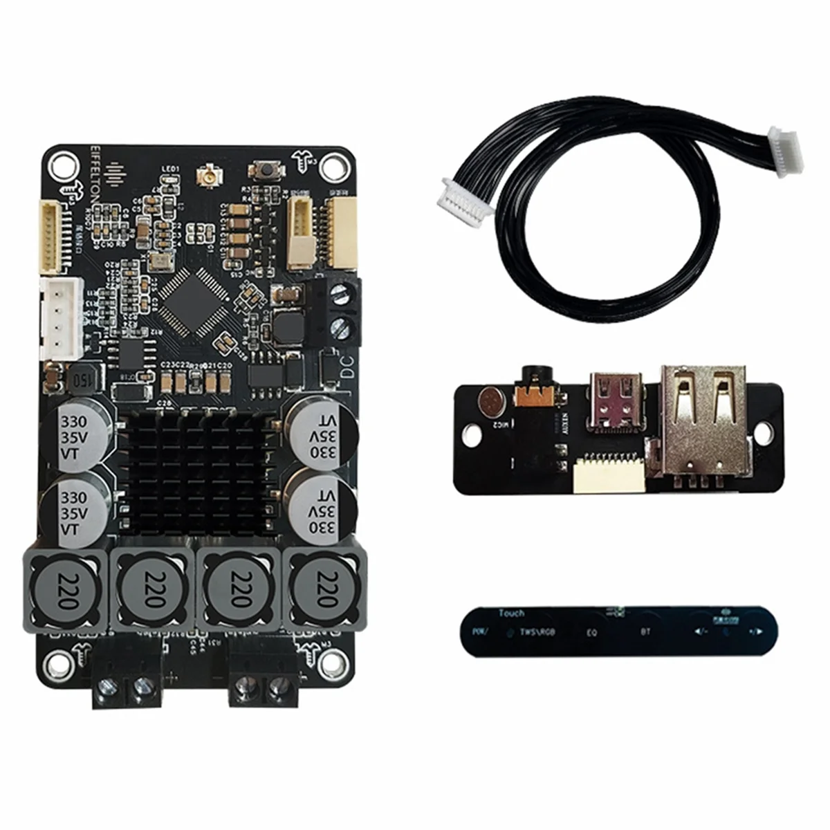 

ABJZ Bluetooth 5,0 цифровой HIFI стерео усилитель мощности плата 50Wx2 сенсорный модуль 10-диапазонный эквалайзер