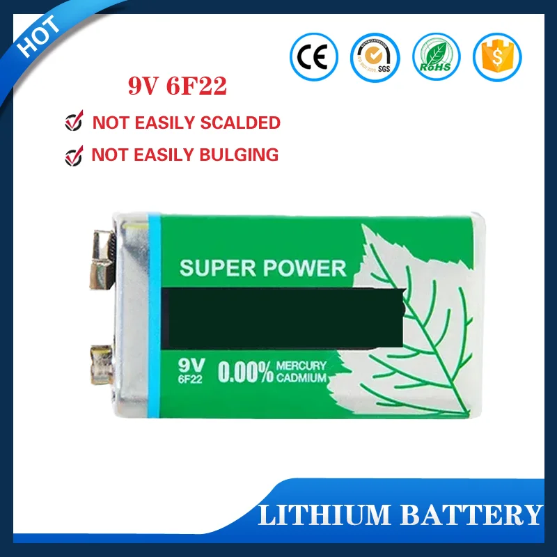 1-10pcs Disposable 9 Volt Battery 9V Battery Multimeter Alarm Microphone 6F22 Carbon Dry Batteries 1100mah for KTV Toy