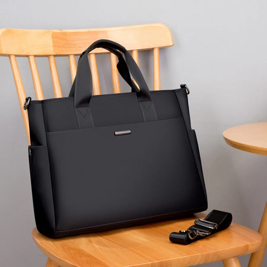 

【New style】Yi Yunchen men's briefcase custom logo document bag with water cup position briefcase handbag men's meeting bag