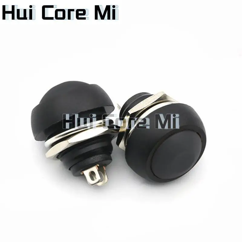 12mm Waterproof Momentary ON/OFF Push Button Mini Round Switch 1A 250V