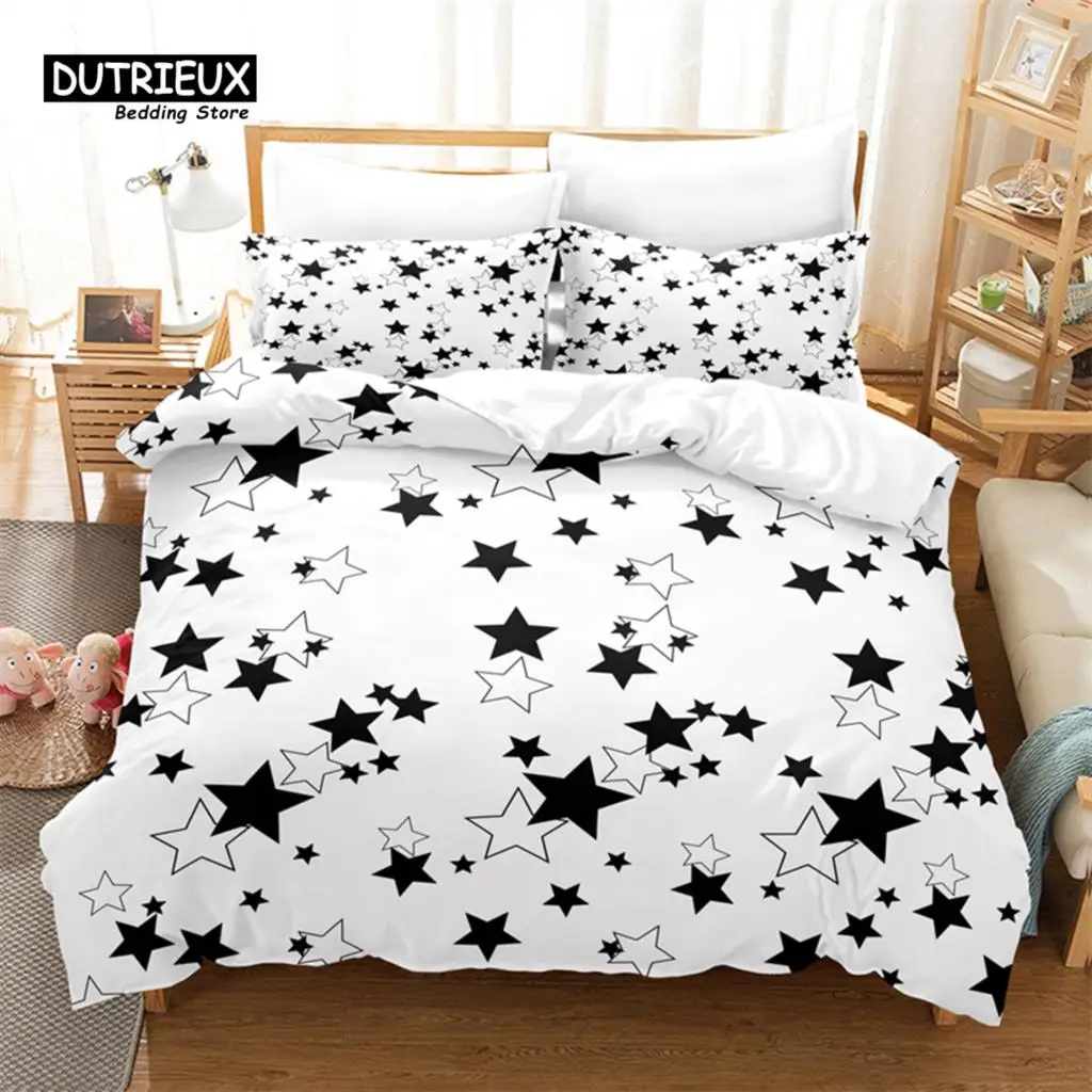 

Stars Duvet Cover Set, Fashion Bedding Set, Soft Comfortable Breathable Duvet Cover, For Bedroom Guest Room Decor