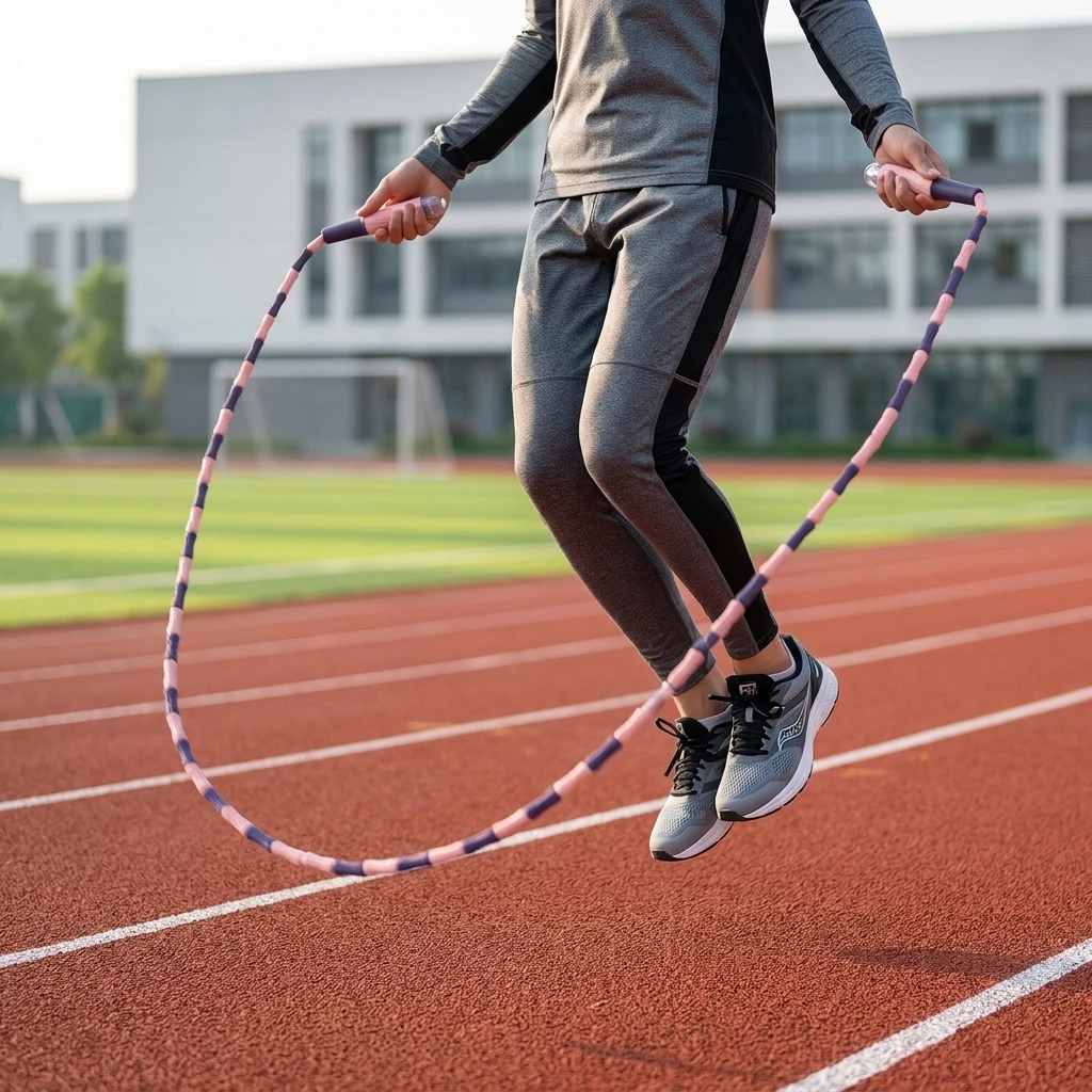 Bearing Speed Jump Rope for PE Test Training with Anti Slip Handle and Durable PVC Cord